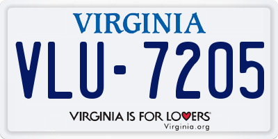 VA license plate VLU7205