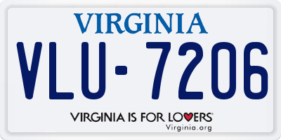 VA license plate VLU7206