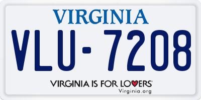 VA license plate VLU7208