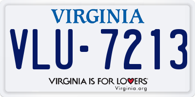 VA license plate VLU7213