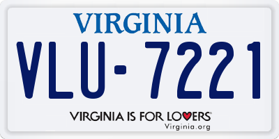 VA license plate VLU7221
