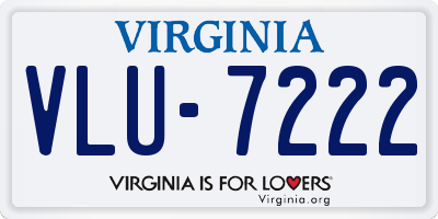 VA license plate VLU7222