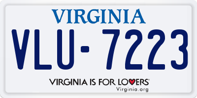 VA license plate VLU7223