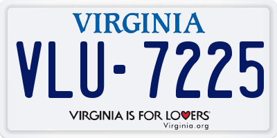 VA license plate VLU7225