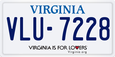 VA license plate VLU7228