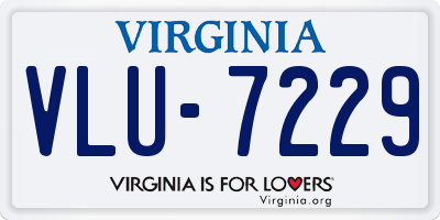 VA license plate VLU7229