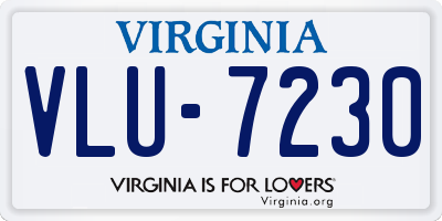 VA license plate VLU7230