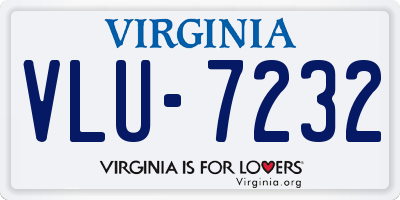 VA license plate VLU7232