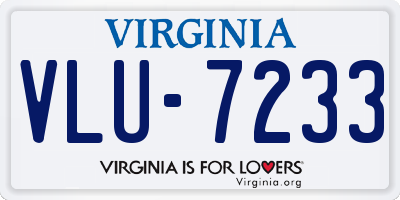 VA license plate VLU7233