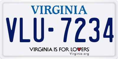 VA license plate VLU7234