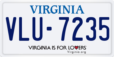 VA license plate VLU7235