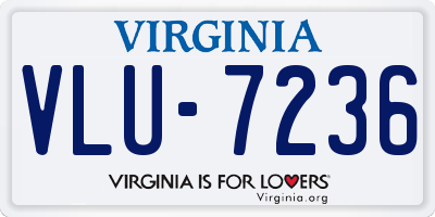 VA license plate VLU7236