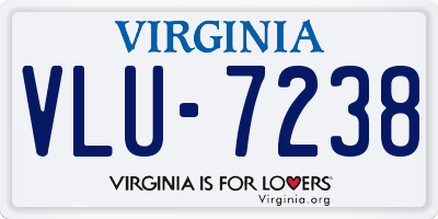 VA license plate VLU7238