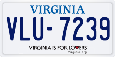 VA license plate VLU7239