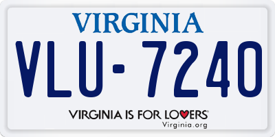 VA license plate VLU7240