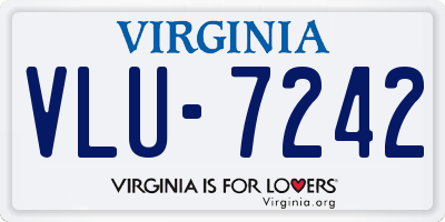 VA license plate VLU7242