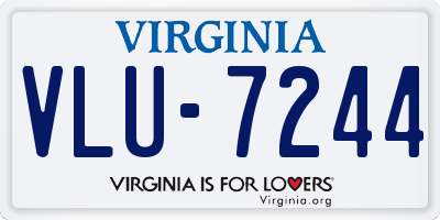 VA license plate VLU7244