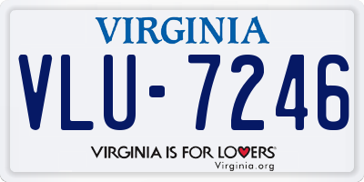 VA license plate VLU7246