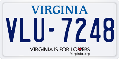 VA license plate VLU7248