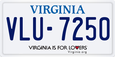 VA license plate VLU7250