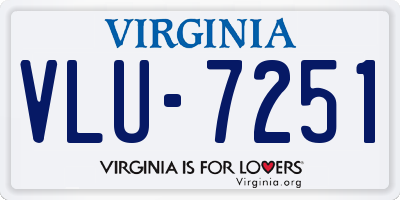 VA license plate VLU7251