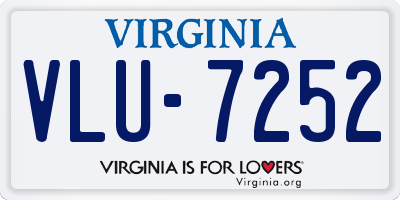 VA license plate VLU7252