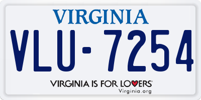 VA license plate VLU7254
