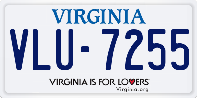 VA license plate VLU7255