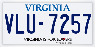 VA license plate VLU7257