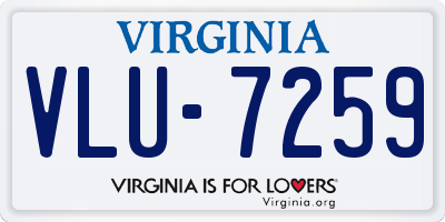 VA license plate VLU7259