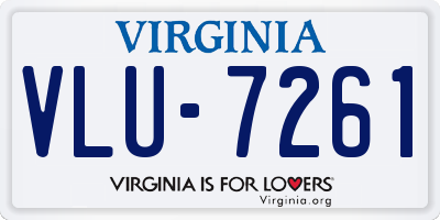 VA license plate VLU7261