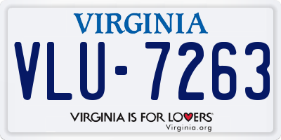 VA license plate VLU7263