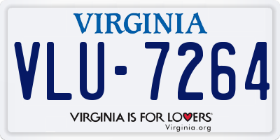 VA license plate VLU7264