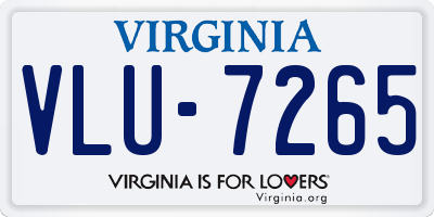 VA license plate VLU7265