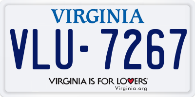 VA license plate VLU7267