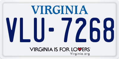 VA license plate VLU7268