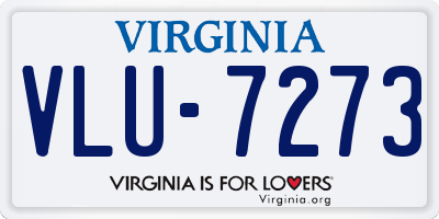 VA license plate VLU7273