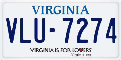 VA license plate VLU7274