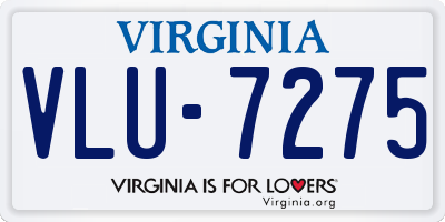 VA license plate VLU7275