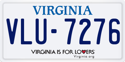 VA license plate VLU7276