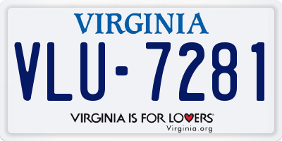 VA license plate VLU7281