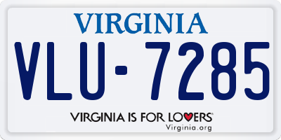 VA license plate VLU7285
