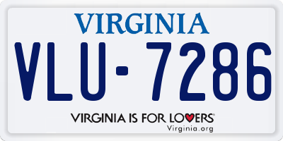VA license plate VLU7286