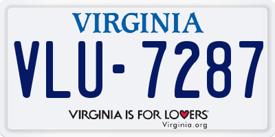 VA license plate VLU7287