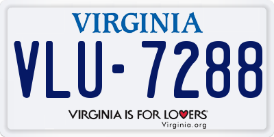 VA license plate VLU7288