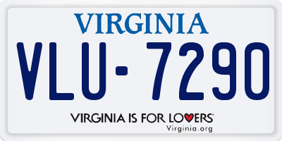 VA license plate VLU7290