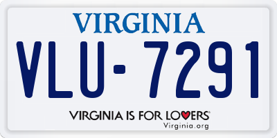 VA license plate VLU7291