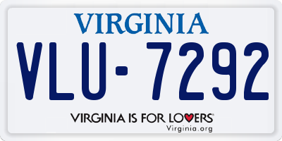 VA license plate VLU7292