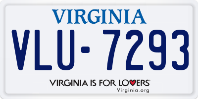 VA license plate VLU7293