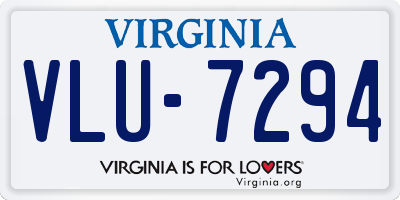 VA license plate VLU7294
